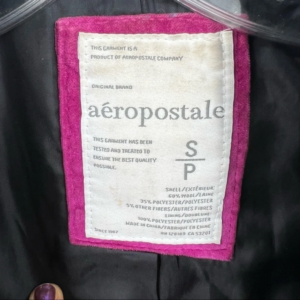 Aeropostale grey coat jacket size SP